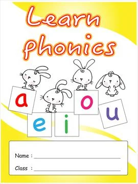 Pre school kids vector cartoon education activity topic  leaning book cover Stock Illustration