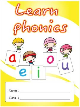 Pre school kids vector cartoon education activity topic  leaning book cover Stock Illustration