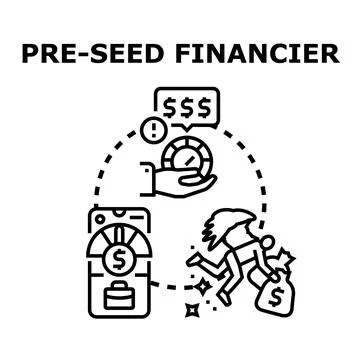 Pre seed financier assisting startup funding business innovation Stockillustratie