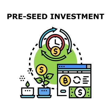 Pre seed investment process developing startup idea and funding Stockillustratie