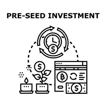 Pre seed investment process developing startup idea and funding Stock Illustration