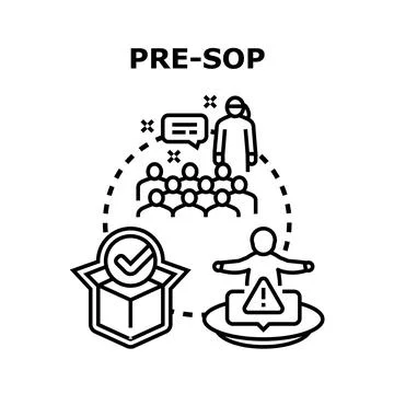 Pre sop planning, implementation, and risk management icon Stock Illustration