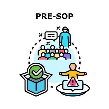 Pre sop planning, implementation, and risk management icon Stock Illustration