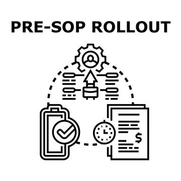 Pre sop rollout process planning and implementation management Stock Illustration
