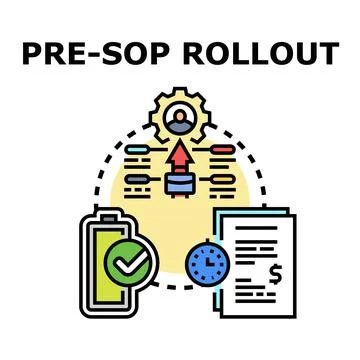 Pre sop rollout process planning and implementation management Stock Illustration