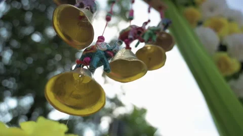 Pre-Wedding Indian Haldi decorations, low angle shot in slow motion Vídeos de archivo 300536681