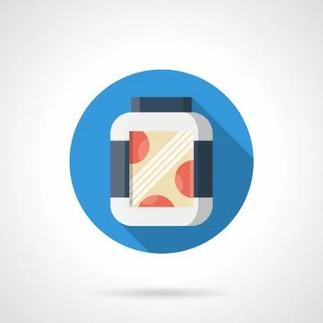 Pre-workout powder flat round vector icon Stock Illustration