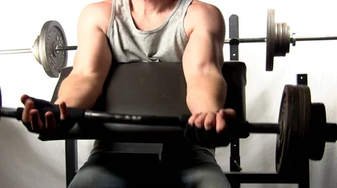 Preacher curls 4 Stock Footage 49589209