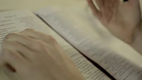 Preacher hands on bible 2 Stock Footage 151230079