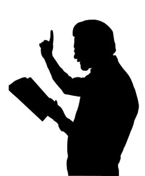Preacher teaching from bible Stock Illustration
