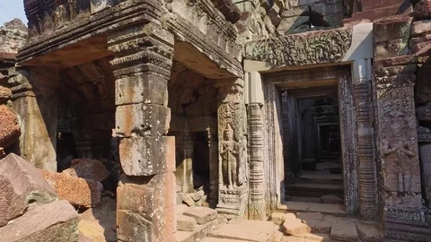 Preah Kahn Temple Courtyard Stock Footage 73240278