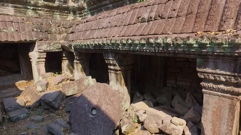Preah Kahn Temple Courtyard Stock Footage 73240598