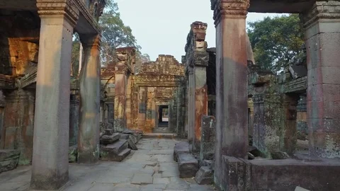 Preah Kahn Temple Courtyard Stock Footage 73241200