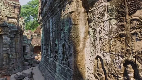 Preah Kahn Temple Detail Stock Footage 73240513