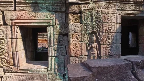 Preah Kahn Temple Interior Stock Footage 73240095