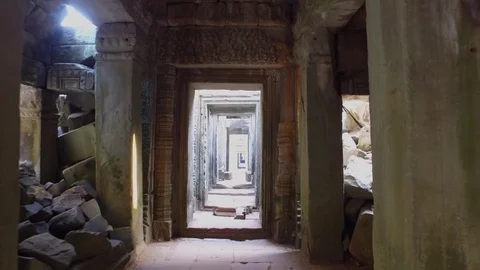 Preah Kahn Temple Passageway Stock Footage 73240868