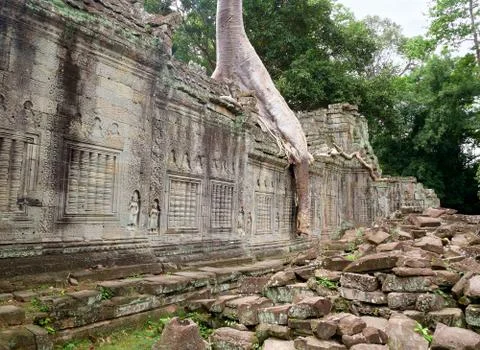 Preah Khan temple at Angkor Stock Photos