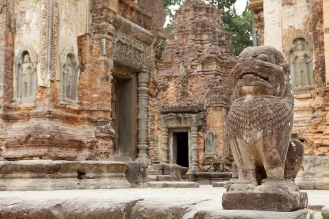 Preah Ko temple ruins Stock Photos