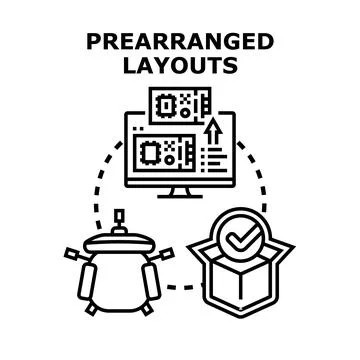 Prearranged layouts choosing digital design concepts Stock Illustration