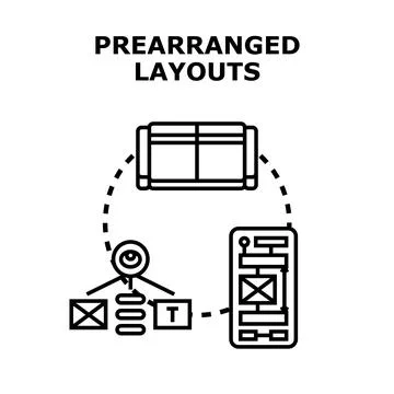 Prearranged layouts concept for design and composition work Illustrazione stock