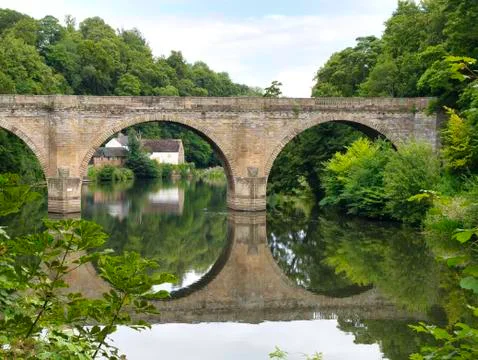 Prebends Bridge in Durham spanning the River Wear Stock Photos