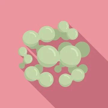 Prebiotic microbe icon flat vector. Bacteria probiotic Stock Illustration