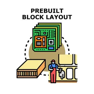 Prebuilt block layout concept building efficient modular systems Ilustración de archivo