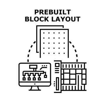 Prebuilt block layout developing digital website architecture Illustrazione stock
