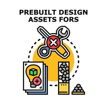 Prebuilt design assets concept vector illustration イラスト素材