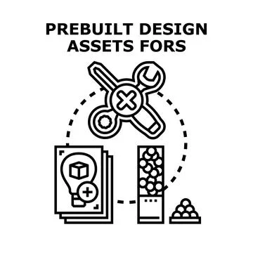 Prebuilt design assets concept vector illustration 库存插图