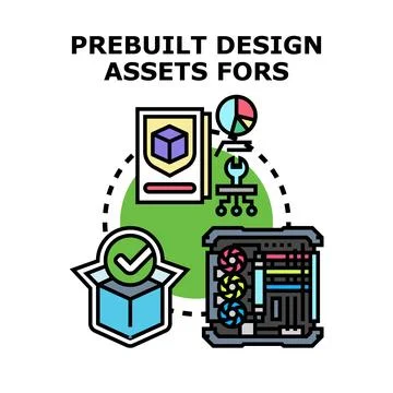Prebuilt design assets for software development concept 库存插图