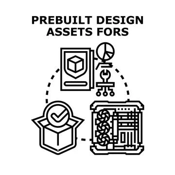 Prebuilt design assets for software development concept イラスト素材