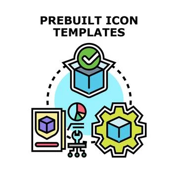 Prebuilt icon templates for software development and customization Stock Illustration