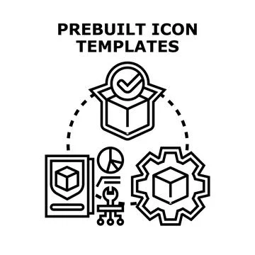Prebuilt icon templates for software development and customization Stock Illustration