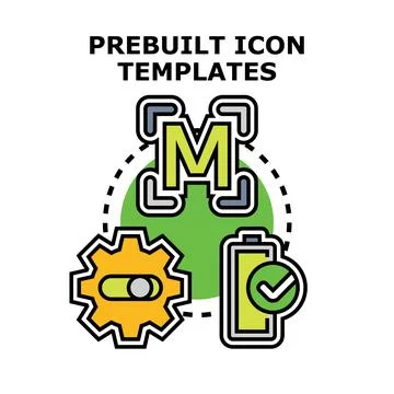Prebuilt icon templates vector illustration concept line art Stockillustratie