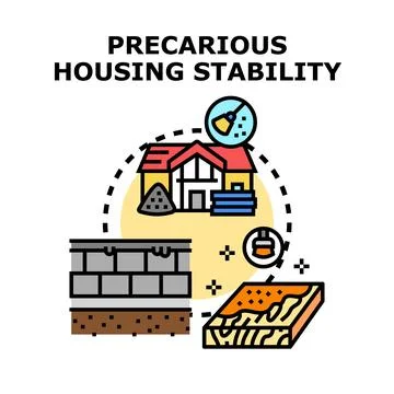 Precarious housing stability concept vector illustration icon Stock Illustration