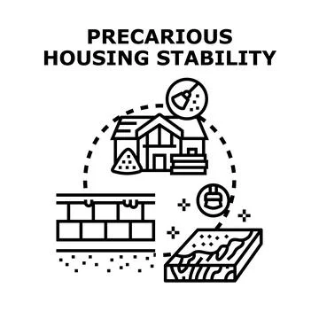 Precarious housing stability concept vector illustration icon Stock Illustration