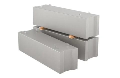 Precast concrete blocks with lifting loops, 3d rendering Illustrazione stock