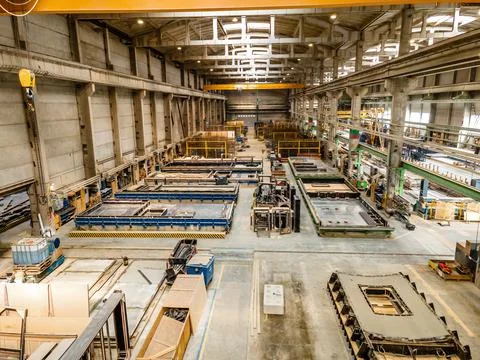 Precast concrete wall panel for construction building in factory Stock Photos