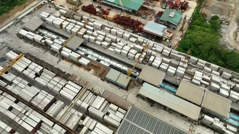 Precast Concrete Yard and Warehouse Industrial Storage Видео 337331233