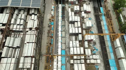 Precast Concrete Yard and Warehouse Storage Facility Stockbeeldmateriaal 337331257