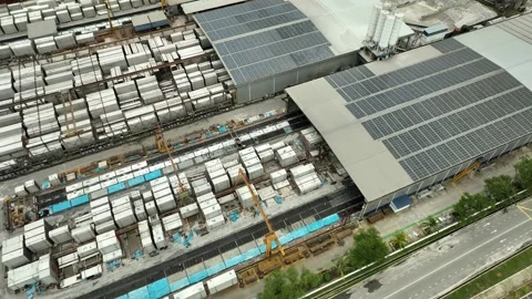 Precast Concrete Yard and Warehouse Aerial View Vídeos de archivo 337331440
