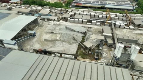 Precast Concrete Yard and Warehouse Facility Aerial View Vídeos de archivo 337331467