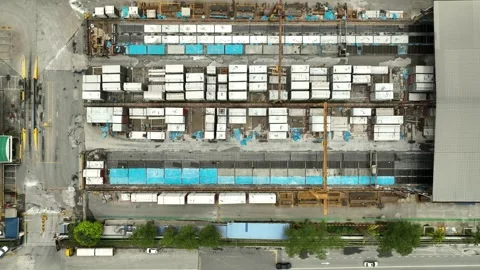 Precast Concrete Yard and Warehouse Industrial Operations Stockbeeldmateriaal 337331515