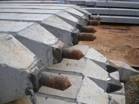 Precast pile Foto stock