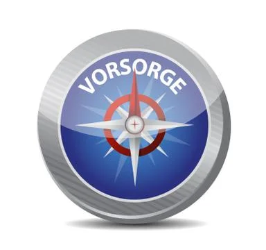 Precaution in german. compass illustration design over a white background 스톡 일러스트