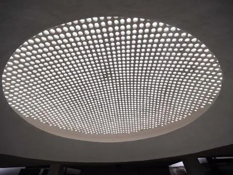 Precautionary glass ceiling for directing explosion upwards. Stock Photos