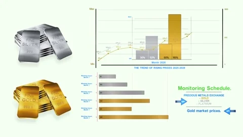 Precious Metal Bars Finance 5 Graphs Stock After Effects