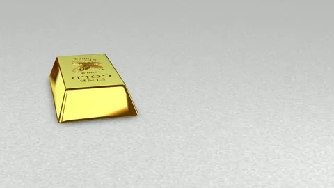 Precious Metals, Gold Bar on White Paper, Looped, Business, Bank Bullions 스톡 동영상 343336736