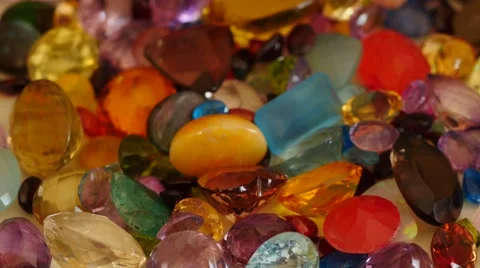 Precious natural gemstone fall to surface 4k Stock-Footage 45484202